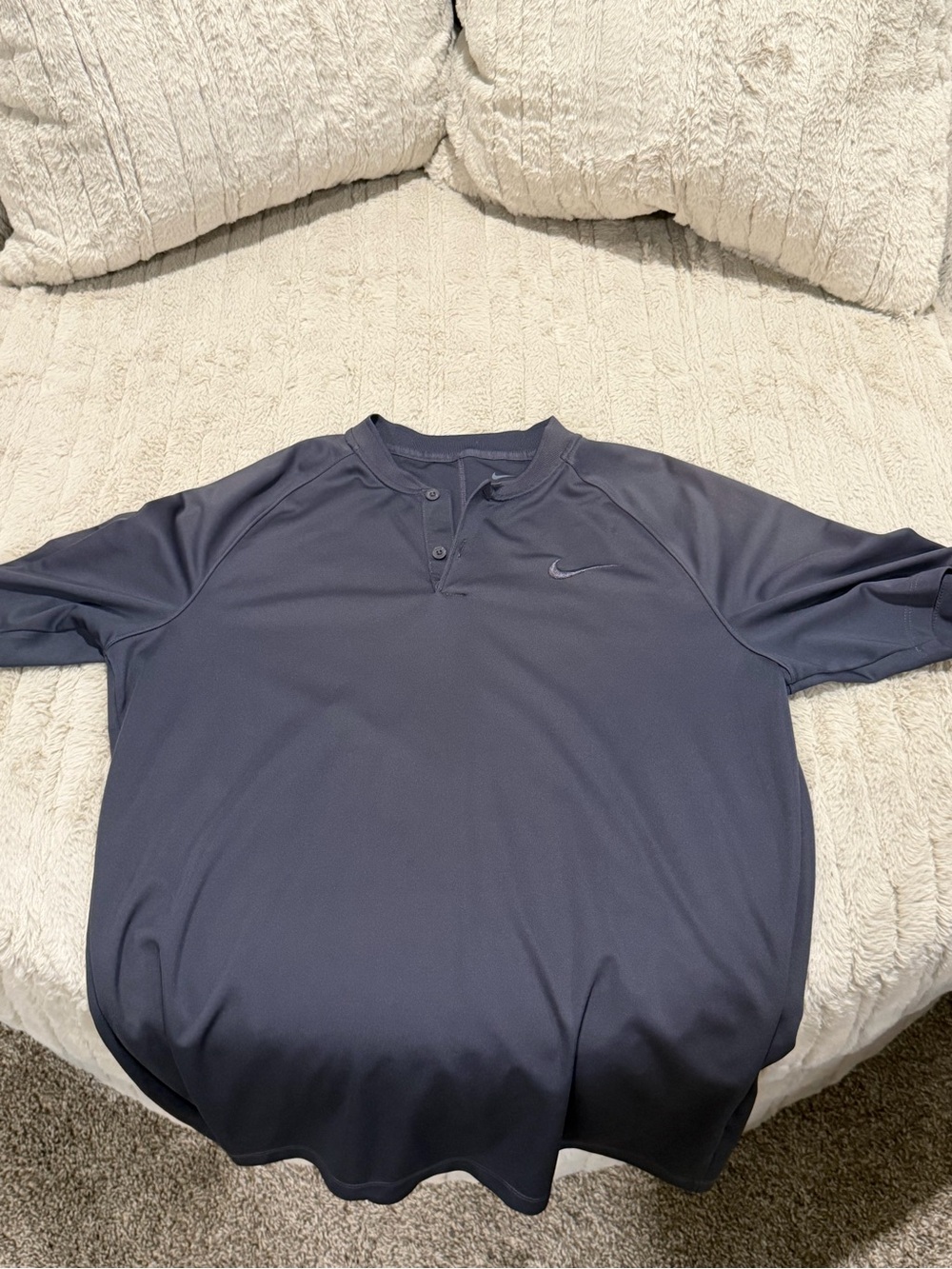 Nike Men’s Dark Blue Short-Sleeve Henley Polo